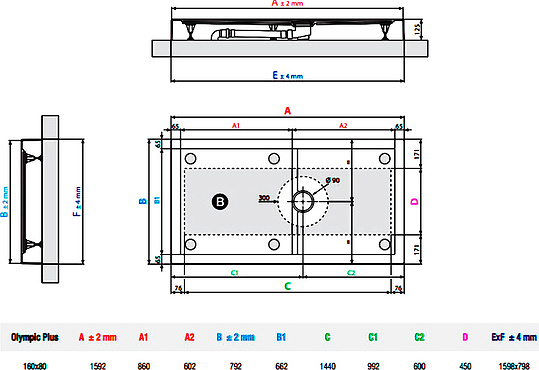 Поддон для душа Novellini Olympic Plus 160x80 см White высокий OL1608011-30