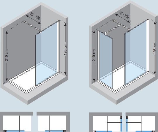 Душевая перегородка Novellini Giada H GIADAH80-1K