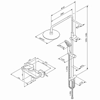 Am.Pm X-Joy Душевая стойка с верхним душем, цвет: хром F40885A24