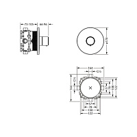 Jorger Cronos Crystal Термостат для душа скрытого монтажа, цвет: хром 637.40.460.000