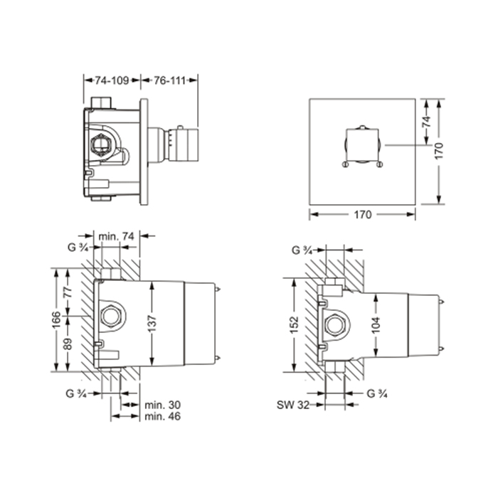 Jorger Empire II Термостат для душа, внешняя часть, цвет: хром 626.40.555.000