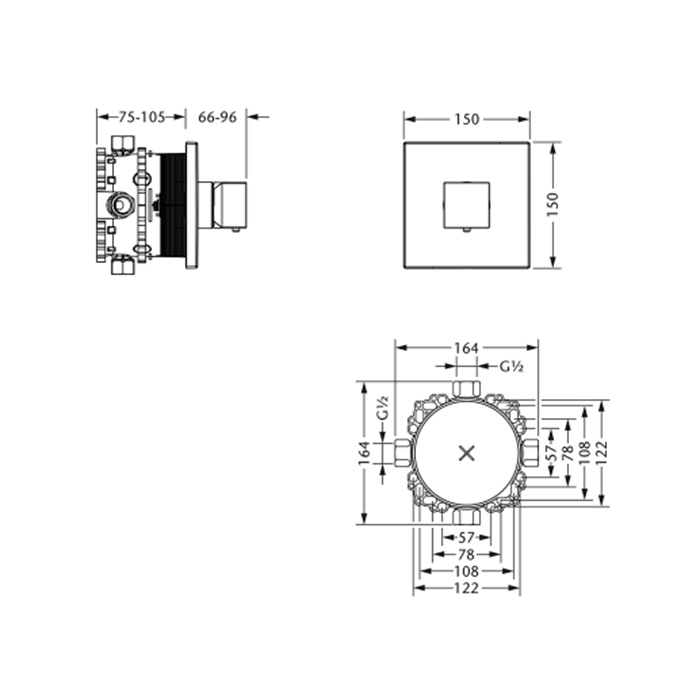 Jorger Empire II Термостат для душа скрытого монтажа, цвет: хром 626.40.460.000