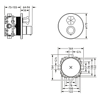 Jorger Florale Lotos Minarett Термостат для душа, с запорным вентилем, цвет: хром 600.40.360.000