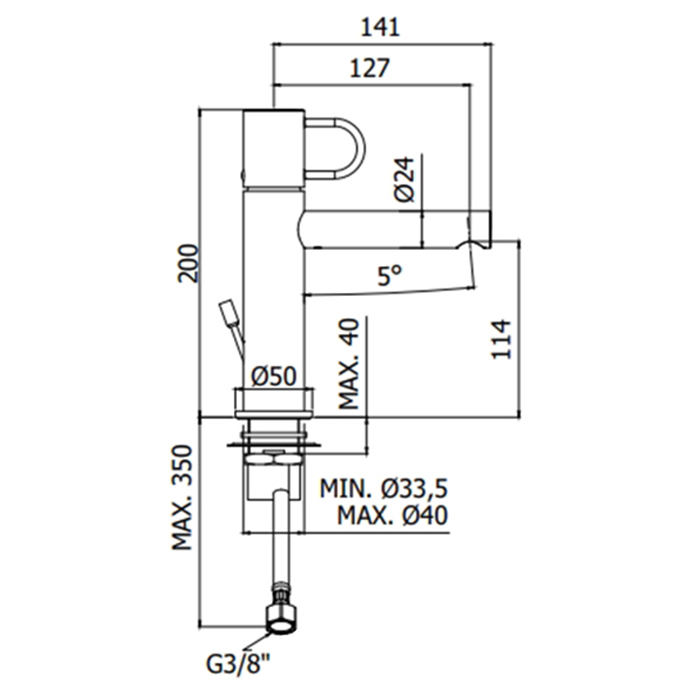 Paffoni Joker Смеситель для раковины, на 1 отв., цвет: хром JK071CR