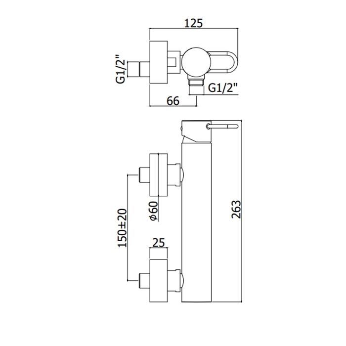 Paffoni Joker Смеситель для душа, настенный, цвет: черный матовый JK168NO
