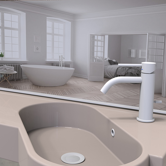 Paffoni Light Смеситель для раковины, на 1 отверстие, цвет: белый матовый LIG071KBO