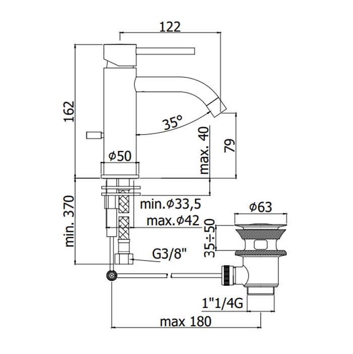 Paffoni Light Смеситель для раковины, на 1 отверстие, цвет: белый матовый LIG071KBO