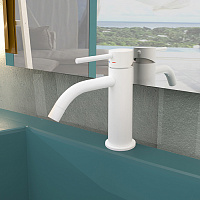 Paffoni Light Смеситель для раковины, на 1 отверстие, цвет: белый матовый LIG071KBO