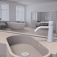 Paffoni Light Смеситель для раковины, на 1 отверстие, цвет: белый матовый LIG071KBO