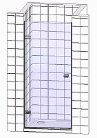 Vegas Glass Душевая дверь в нишу 85x199.5h см, проф. хром стекло 6мм прозр. EP Lux 85 07 01 L
