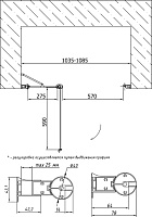 Vegas Glass Душевая дверь в нишу 105x189h см, проф. хром стекло 6мм прозр. EP-F-1 105 08 01 L