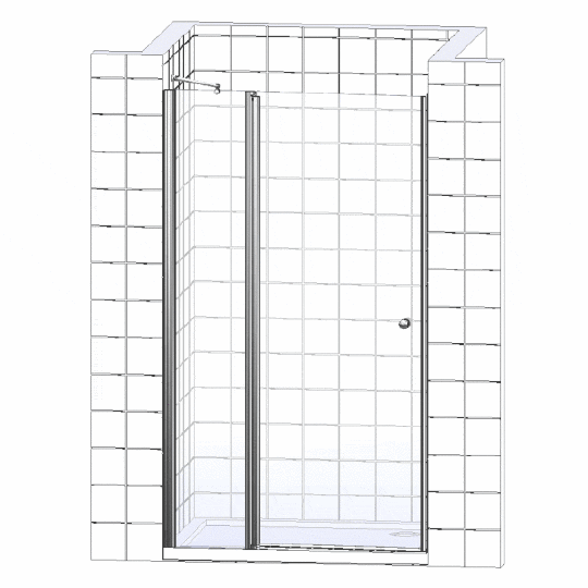 Vegas Glass Душевая дверь в нишу 115x189h см, проф. хром стекло 6мм сатин EP-F-1 115 08 10 L