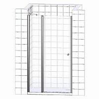 Vegas Glass Душевая дверь в нишу 115x189h см, проф. хром стекло 6мм сатин EP-F-1 115 08 10 L