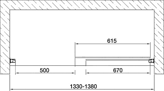 Vegas Glass Душевая дверь в нишу 135x190h см, проф. бронза стекло 6мм прозр. ZP 135 05 01