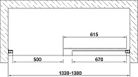 Vegas Glass Душевая дверь в нишу 135x190h см, проф. бронза стекло 6мм прозр. ZP 135 05 01