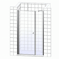 Vegas Glass Душевая дверь в нишу 140x189h см, проф. хром стекло 6мм сатин EP-F-2 140 08 10 L