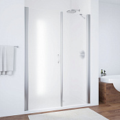 Vegas Glass Душевая дверь в нишу 165x189h см, проф. хром стекло 6мм сатин EP-F-2 165 08 10 L