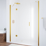 Vegas Glass Душевая дверь в нишу 130x189h см, проф. золото стекло 6мм сатин AFP-F 130 09 10 L