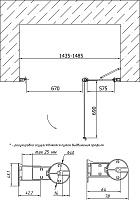 Vegas Glass Душевая дверь в нишу 145x189h см, проф. бронза стекло 6мм прозр. EP-F-1 145 05 01 R
