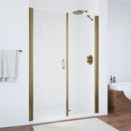 Vegas Glass Душевая дверь в нишу 145x189h см, проф. бронза стекло 6мм прозр. EP-F-2 145 05 01 L