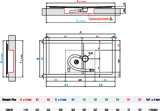 Поддон для душа Novellini Olympic Plus 120x70 см White OL120704-30