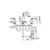 Webert Dorian Смеситель для раковины, цвет: золото/белый DO750101010
