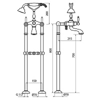 Webert Dorian Смеситель для ванны, цвет: бронза/белый DO720801065