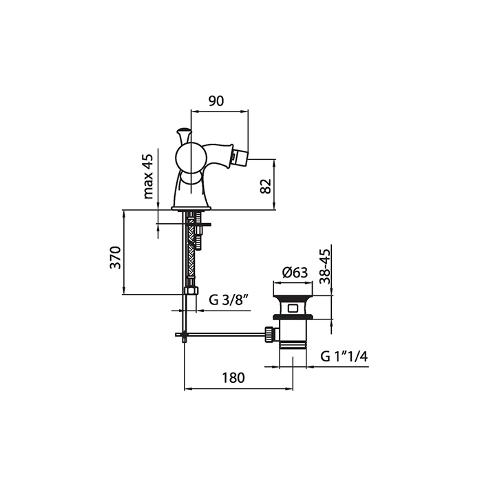 Webert Karenina Смеситель для биде, цвет: золото/кристаллы Swarovski KA710102010