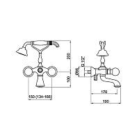 Webert Karenina Смеситель для ванны, цвет: хром/золото/кристаллы Swarovski KA720201017