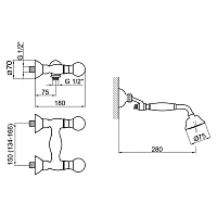 Webert Karenina Смеситель для душа, цвет: хром/кристаллы Swarovski KA760101015