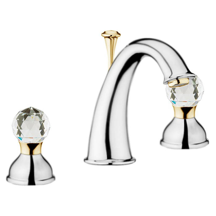 Webert Karenina Смеситель для раковины, цвет: хром/золото/кристаллы Swarovski KA750101017