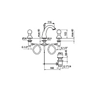 Webert Karenina Смеситель для раковины, цвет: хром/золото/кристаллы Swarovski KA750101017