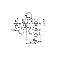 Webert Karenina Смеситель для биде, цвет: бронза/кристаллы Swarovski KA710202065