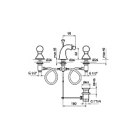 Webert Karenina Смеситель для биде, цвет: хром/золото/кристаллы Swarovski KA710202017