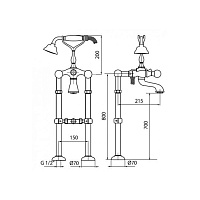 Webert Karenina Смеситель для ванны, цвет: хром/золото/кристаллы Swarovski KA720801017