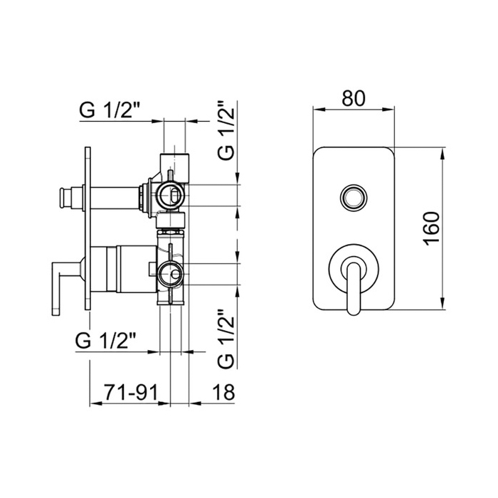 Webert Living Встраиваемый смеситель для ванны, цвет: черный матовый LV860101560