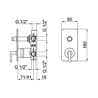 Webert Living Встраиваемый смеситель для ванны, цвет: черный матовый LV860101560