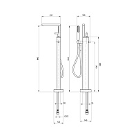 Webert Living Смеситель для ванны, напольный, цвет: черный матовый LV851101560