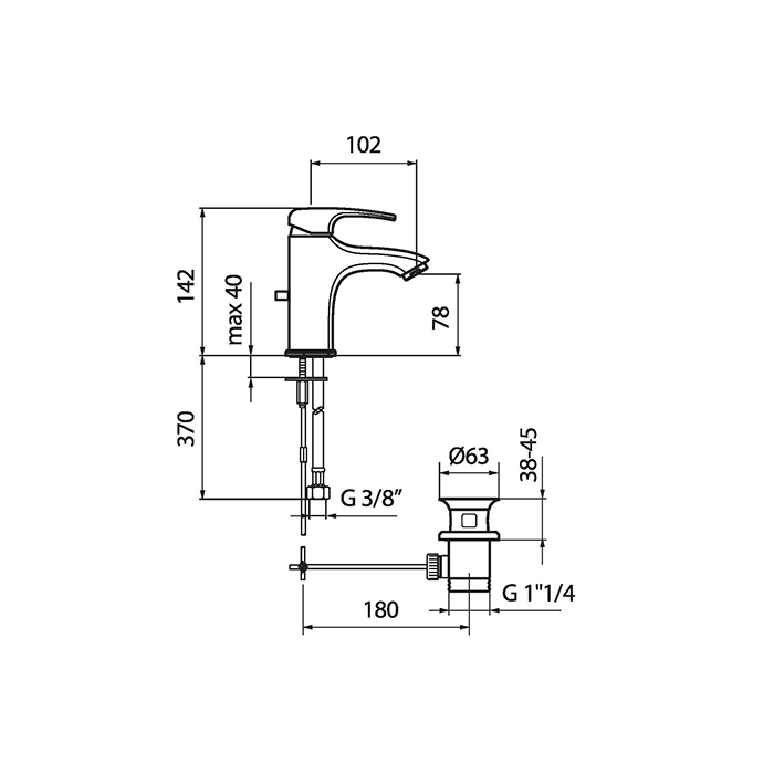 Webert Kimono Смеситель для раковины, цвет: хром KI830102015