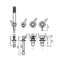 Webert Opera Moderna Встраиваемый смеситель для ванны, цвет: черный матовый OE860312560