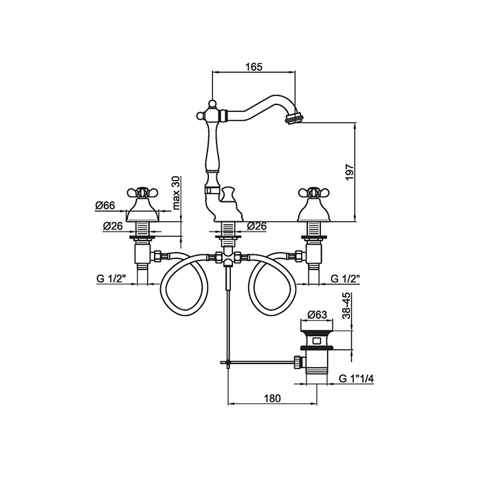 Webert Ottocento Смеситель для раковины, цвет: хром OT750202015