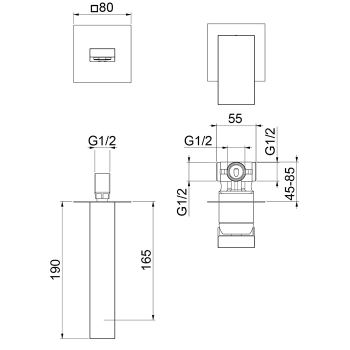 Webert Pegaso Смеситель для раковины, встраиваемый, цвет: белый матовый PE830606740