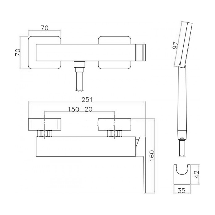 Webert Pegaso Встраиваемый смеситель для душа, цвет: матовое золото PE870101794