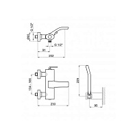 Webert Wolo Смеситель для ванны, цвет: черный матовый/хром WO850101564