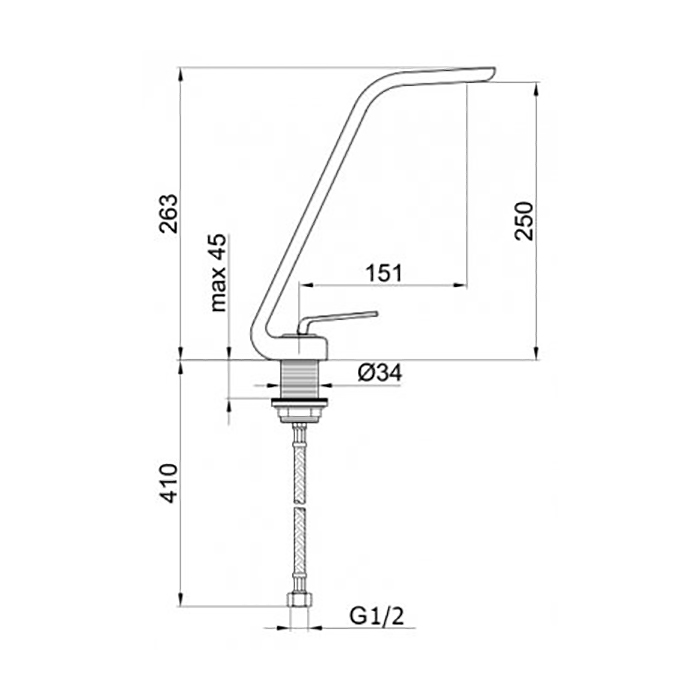 Webert Wolo Смеситель для раковины, цвет: черный матовый/хром WO830402564