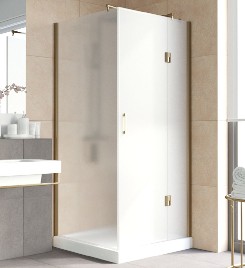 Vegas Glass Душевой уголок 100x199h см, проф. бронза стекло 6мм сатин AFP-Fis Lux 100*90 05 10 R