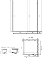 Vegas Glass Душевой уголок 100x199h см, проф. бронза стекло 6мм сатин AFP-Fis Lux 100*90 05 10 R