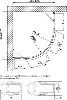 Vegas Glass Душевой уголок 120x189.5h см, проф. хром стекло 6мм прозр. AFS-F lux 120*110 07 01 R