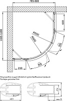 Vegas Glass Душевой уголок 120x189.5h см, проф. хром стекло 6мм прозр. AFS-F lux 120*80 07 01 R
