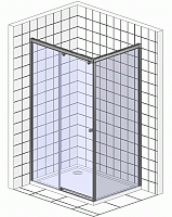Vegas Glass Душевой уголок 120x190h см, проф. бронза стекло 6мм прозр. ZP+ZPV 120*90 05 01